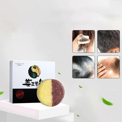 1Pc Hair Shampoo Soap Polygonum Multiflorum Ginger Oil Control Anti-dandruff Hair Growth Soap Hair Care